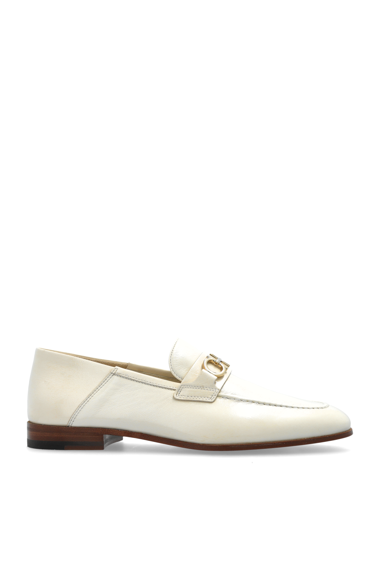 Salvatore Ferragamo スリッポン ローファー 23cm 白 SALVATORE FERRAGAMO 🇮🇹 WOMEN'S OFF WHITE SOFT LEATHER
